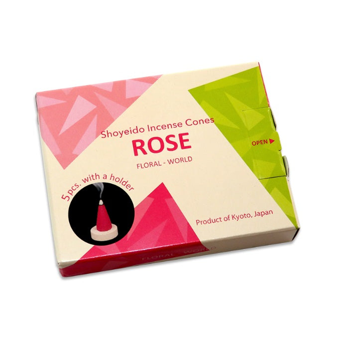 Shoyeido Floral Cones - Rose - 5 Cone Set - Candle Cottage