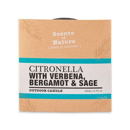 Scents of Nature Limited Edition Outdoor Candle - CITRONELLA with VERBENA, BERGAMOT & SAGE - 280g