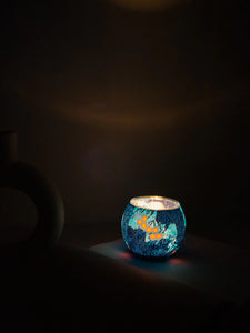Glowing Glass Tealight Candle Holder - Aboriginal Seven Sisters