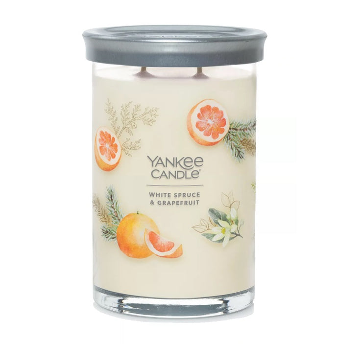 Yankee Signature Tumbler Candle - Large - White Spruce & Grapefruit