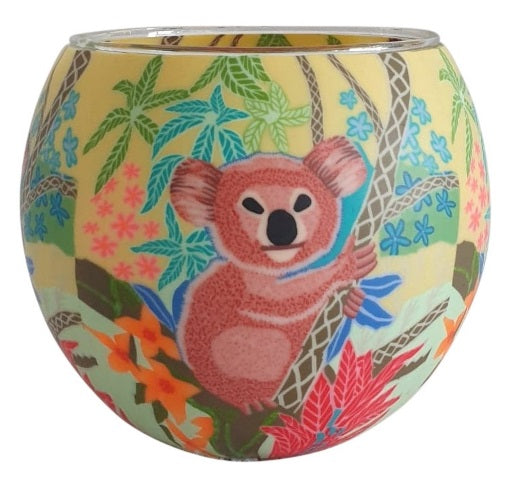Glowing Glass Tea Light Holder - Koala A2019 03