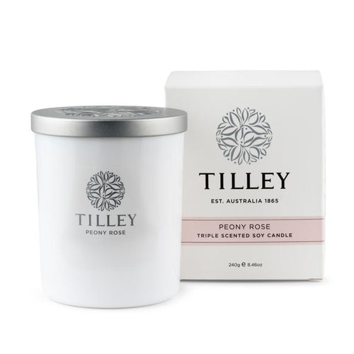 Tilley Soy Candle - PEONY ROSE SOY CANDLE 240G / 45 HOUR