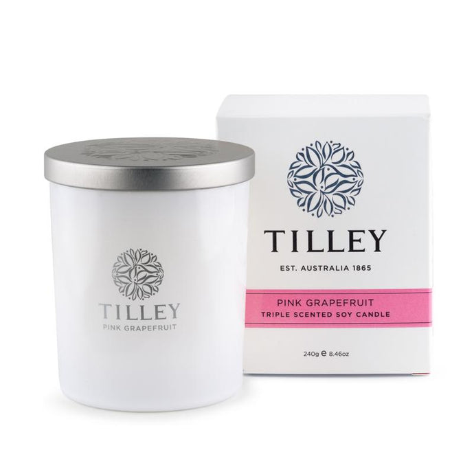 Tilley Soy Candle - PINK GRAPEFRUIT SOY CANDLE 240G / 45 HOUR