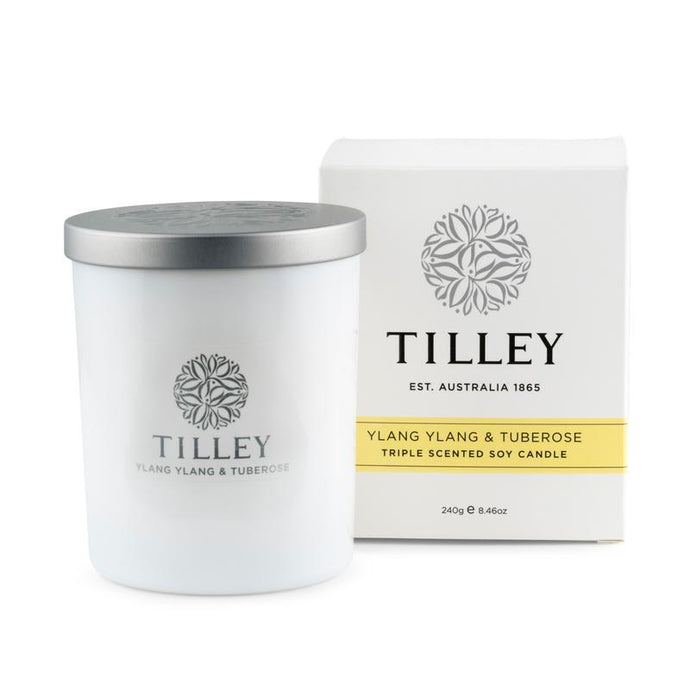 Tilley Soy Candle - YLANG YLANG & TUBEROSE SOY CANDLE 240G / 45 HOUR