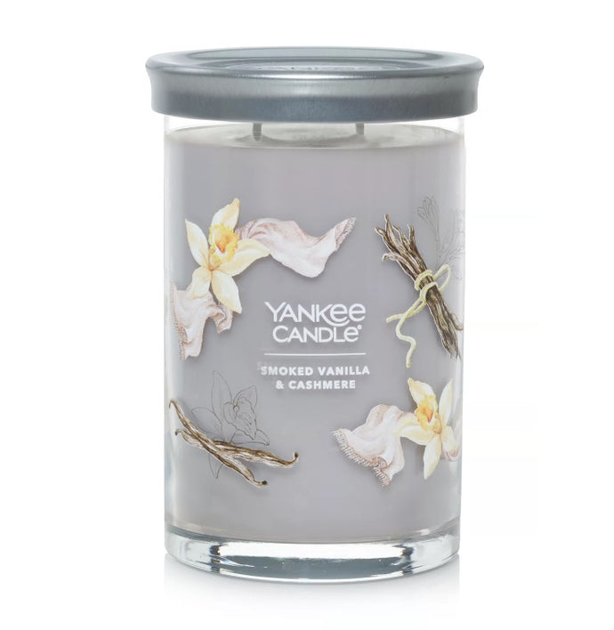 Yankee Signature Tumbler Candle - Large - Smoked Vanilla & Cashmere