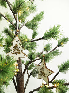 Glitter Tree in Tree & Star Hanging Decoration